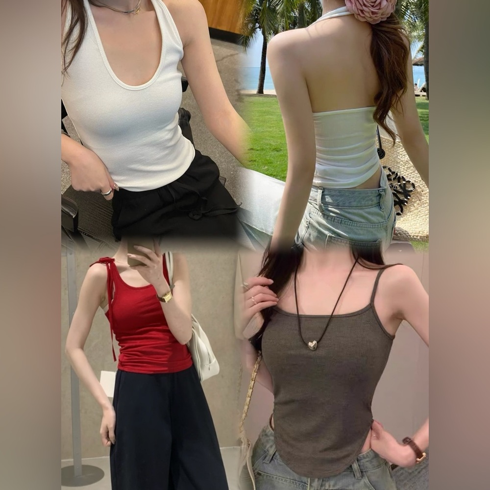 Women’s Ribbed Cami Tank Tops Bundle – 3 Pack – Size S – New
